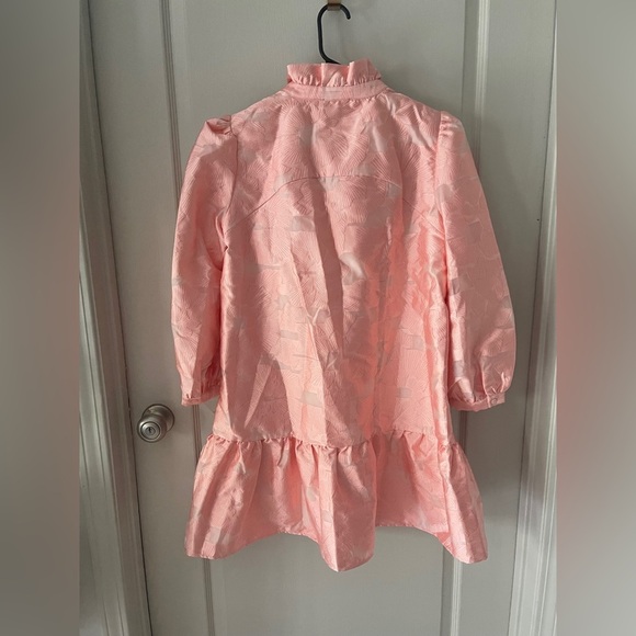 Tuckernuck Palmerston Bellini Pink Coupé Jacquard Puff Sleeve Mini Dress L - Picture 4 of 8